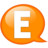 Speech balloon orange e Icon